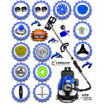 İtaly L-976 F1 Motor 14 Parça Full Set Sırt Tipi Benzinli Çalı Çim Biçme Tırpanı Yüksek Performans