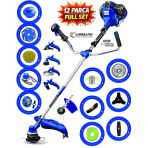 İtaly Özel Seri 12 Parça Full Set Yan Tipi Benzinli Tırpan Ot Çim Çalı Biçme Makinası Güçlü Performans