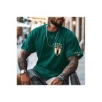 İtalya Nefti Yeşil Logo Tasarım Baskılı Özel Unisex Tshirt