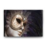 İtalya Venedik Maske Tablosu - 45x30cm