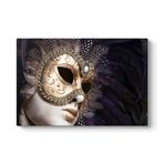 İtalya Venedik Maske Tablosu 80 x 125