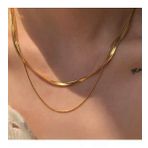 İTALYAN EZME SNAKE İKİLİ SET KADIN KOLYE ZİNCİR GOLD ÇELİK ÜZERİ ALTIN KAPLAMA GARANTİ BELGELİ