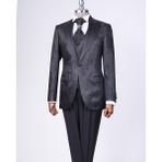 İtalyan kesim slim fit ceket yelek pantolon damatlık set siyah T12522