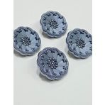 Italyan Model Trenckot, Kaban Ve Mont Dugmesi Takimi 4Lu Set Indigo 2,7 Cm