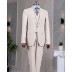 Italyan Stil 8 Drop Ceket Yelek Pantolon Takım Elbise Bej T14594 - 50