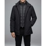 Italyan Stil Kapitone Çıt Çıtlı Çıkma Yakalı Erkek Mont Siyah T14787 - 3XL