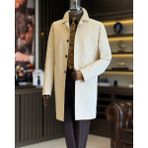 Italyan Stil Mevsimlik Erkek Trençkot Mont Bej T7986 - 2XL