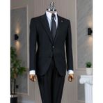 Italyan Stil Slim Fit 4 Drop Ceket Pantolon Takım Elbise Siyah T14773 - 50