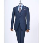Italyan Stil Slim Fit 8 Drop Ceket Yelek Pantolon Takım Elbise Lacivert T12728 - 46