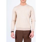 Italyan Stil Slim Fit Bisiklet Yaka Erkek Triko Kazak Bej T15082 - XL