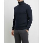 Italyan Stil Slim Fit Boğazlı Erkek Triko Kazak Lacivert T13006