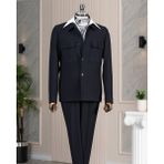 Italyan Stil Slim Fit Ceket Pantolon Spor Erkek Takım Elbise Lacivert T14645 - 48