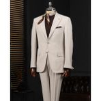 Italyan Stil Slim Fit Ceket Pantolon Takım Elbise Bej T14142 - 48