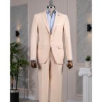 Italyan Stil Slim Fit Ceket Pantolon Takım Elbise Bej T14160 - 52