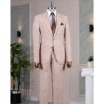Italyan Stil Slim Fit Ceket Pantolon Takım Elbise Kahverengi T14458 - 50