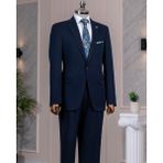 Italyan Stil Slim Fit Ceket Pantolon Takım Elbise Lacivert T14392 - 46