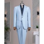 Italyan Stil Slim Fit Ceket Pantolon Takım Elbise Mavi T14540 - 50