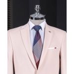 Italyan Stil Slim Fit Ceket Pantolon Takım Elbise Pembe T15151 - 48