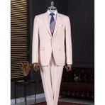 Italyan Stil Slim Fit Ceket Pantolon Takım Elbise Pembe T15151 - 52