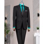 Italyan Stil Slim Fit Ceket Pantolon Takım Elbise Siyah T14391 - 46