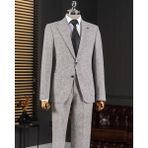 Italyan Stil Slim Fit Ceket Pantolon Takım Elbise Siyah T14459 - 48