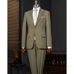 İtalyan stil slim fit ceket pantolon takım elbise yeşil T14006 - 48