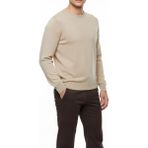 Italyan Stil Slim Fit Erkek Bisiklet Yaka Triko Kazak Bej T13127
