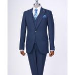 Italyan Stil Slim Fit Erkek Ceket Yelek Pantolon Takım Elbise Lacivert T13466