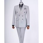 İtalyan Stil Slim Fit Erkek Kruvaze Ceket Pantolon Takım Elbise Siyah T12980 - 48