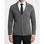 Italyan Stil Slim Fit Erkek Mono Yaka Düğmeli Hırka Gri T14845 - 2XL