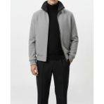 Italyan Stil Slim Fit Fermuarlı Kürk Yaka Deri Şeritli Mont Gri T15113 - 3XL