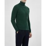 Italyan Stil Slim Fit Fitilli Erkek Triko Kazak Yeşil T13271 - 2XL