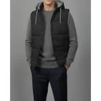 Italyan Stil Slim Fit Kapüşonlu Kapitone Erkek Şişme Yelek Siyah T14723 - 2XL