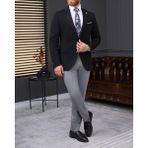 Italyan Stil Slim Fit Kombin Takım Elbise Siyah T13924 - 50