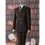 Italyan Stil Slim Fit Kruvaze Ceket Pantolon Takım Elbise Kahverengi T14864 - 50