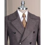 Italyan Stil Slim Fit Kruvaze Kaşe Yan Cepli Erkek Kaban Bordo T15032 - 56