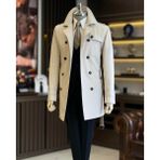 Italyan Stil Slim Fit Mevsimlik Erkek Trençkot Mont Taş T11335 - 2XL