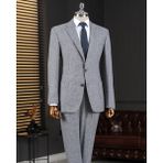 Italyan Stil Slim Fit Mono Yaka Ceket Pantolon Takım Elbise Lacivert T14368 - 46