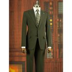 Italyan Stil Slim Fit Mono Yaka Ceket Pantolon Takım Elbise Yeşil T14748