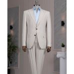 Italyan Stil Slim Fit Sivri Yaka Ceket Pantolon Takım Elbise Taş T14255 - 48