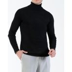 Italyan Stil Slim Fit Triko Balıkçı Yaka Boğazlı Kazak Siyah T13093 - XL