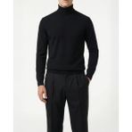Italyan Stil Slim Fit Triko Balıkçı Yaka Boğazlı Kazak Siyah T13098 - XL