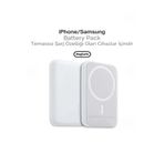 İtarz MagSafe Power Bank 5000mAh Manyetik Kablosuz Hizli Sarj 15W iPhone 17 16 15 14 13 12 Pro Max Samsung Uyumlu Tasinabilir Cep Batarya