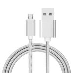 iTechCover Örgülü USB Kablosu Şarj Kablosu/Şarj Cihazı Güç Kablosu Bowers & Wilkins B&W P7 Kablosuz Kulaklıklarla Uyumlu/Beyaz / (2 m / 6,6 ft)