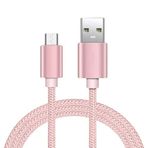 iTechCover Örgülü USB Kablosu Şarj Kablosu/Şarj Cihazı Güç Kablosu Logitech H600 Kablosuz Bluetooth KULAKLIK/Gül Altın / (2 m / 6,6 ft) ile Uyumlu