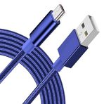 iTechCover Örgülü USB Kablosu Şarj Kablosu/Şarj Cihazı Güç Kablosu Mifo O5 Kablosuz Kulaklıklarla Uyumlu/Mavi / (1 m / 3,3 ft)
