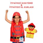İtfaiyeci Kostümü ve İtfaiyeci El Kuklası Seti