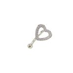 İTHAL 10 MM BOŞ KALP GÜMÜŞ GÖBEK PIERCING