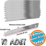 İthal 10'Lu 10 Adet 9 Mm X 81 Mm Maket Bıçağı Yedeği Ucu Kırılabilir Yedek Uç Bıçak Ucu Jilet