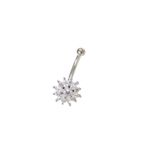 İTHAL 11 MM ÇİÇEK GÜMÜŞ GÖBEK PIERCING